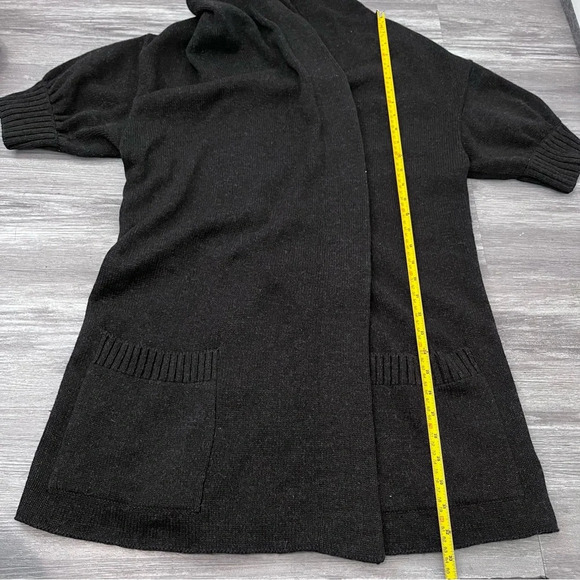 Vince Woman’s Alpaca Wool Blend Hooded Short Sleeve Open Cardigan Long Sz M - Picture 7 of 7